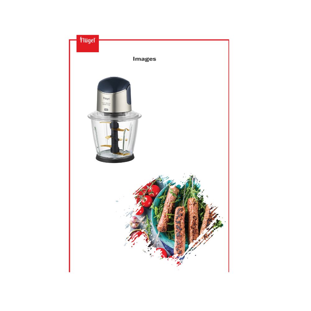 Flügel 1.5L Electric Chopper – 6 Titanium Blades, 500W, Glass Jar, One-Touch Operation
