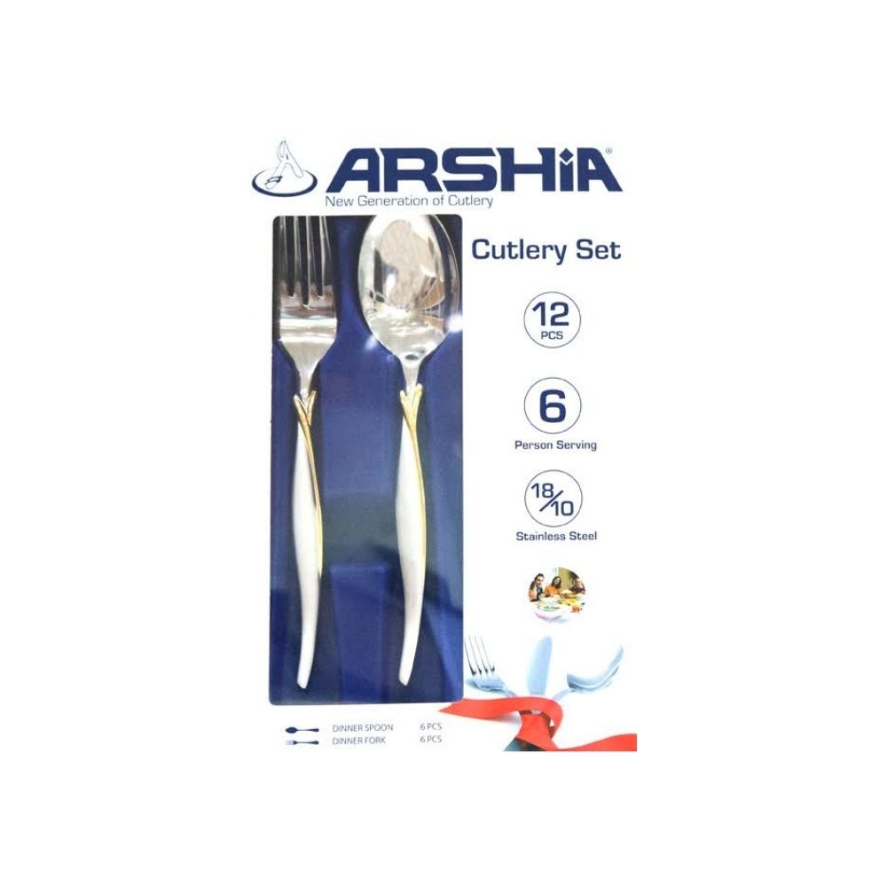 Arshia Silver Dinner Spoon and Dinner Fork 12pc Set