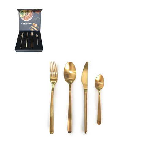 Gold Brushed Cutlery 24pc Set