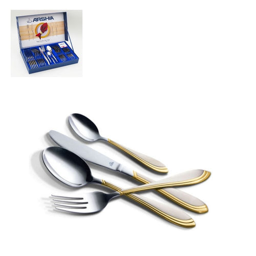 Arshia Gold and Silver Cutlery 24pc Set