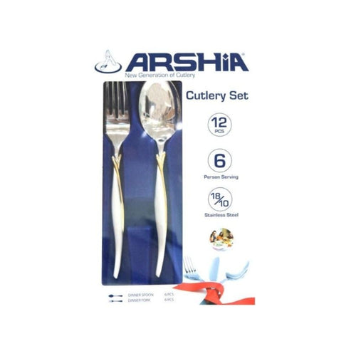 Silver Matte Dinner Spoon and Fork 6pc Set | TM182S