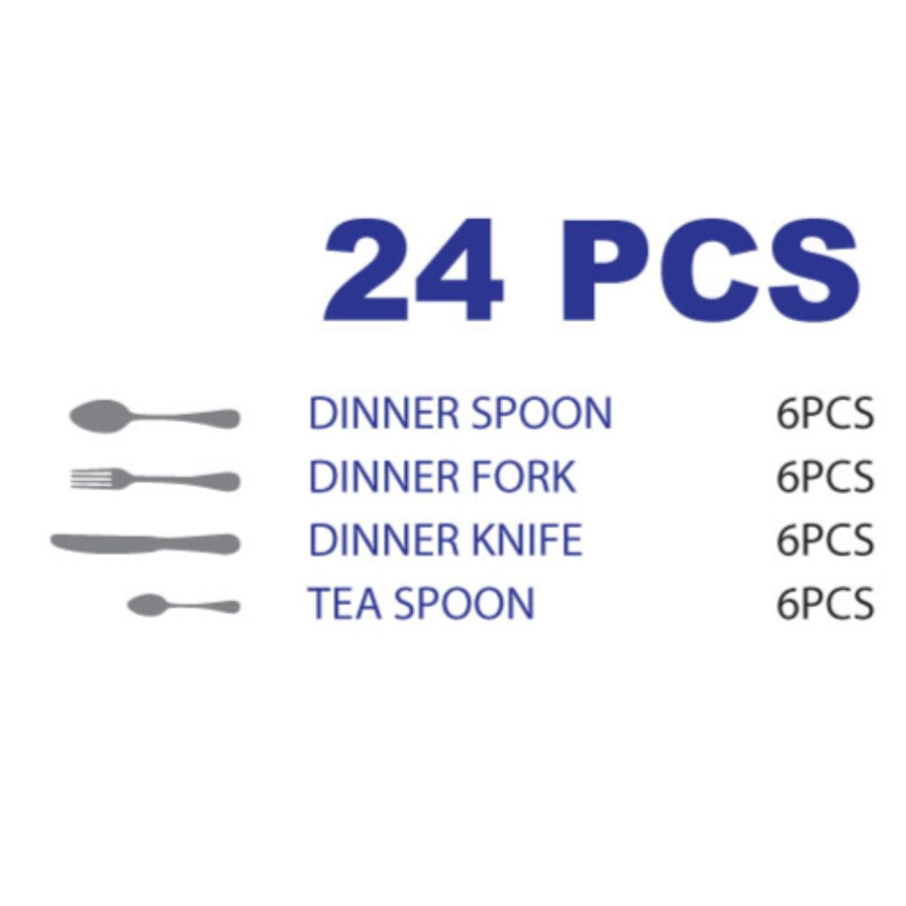 GOLD 24PCS CUTLERY SET WITH STAND