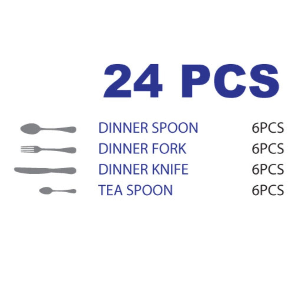 Silver 24PCS Cutlery Set