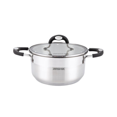 Arshia Stainless Steel Casserole with 2 lids 22cm