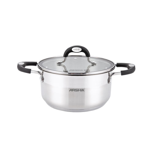Arshia Stainless Steel Casserole with 2 lids 22cm