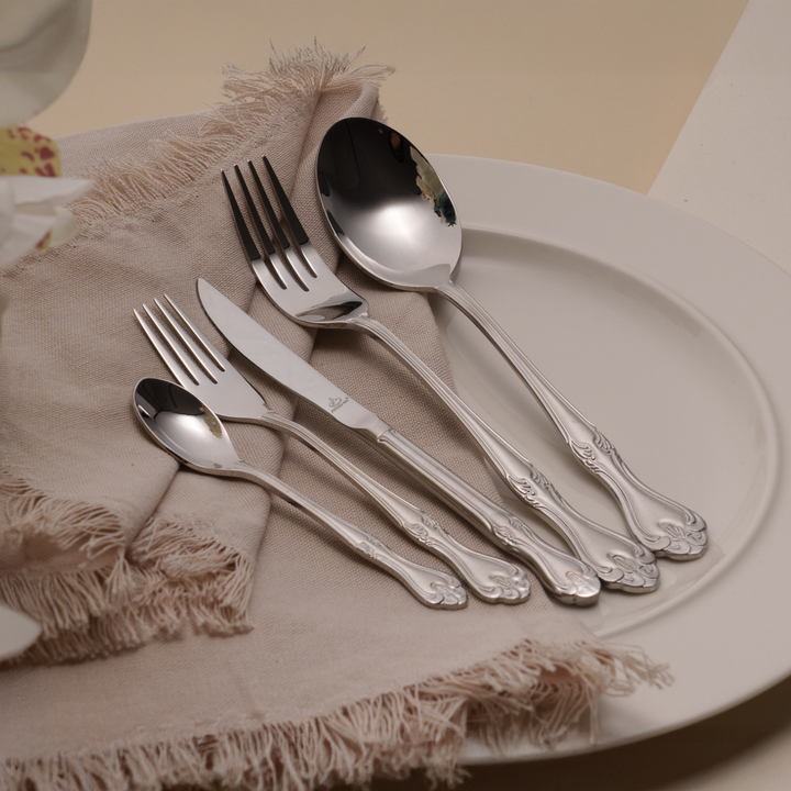 Arshia 86pcs Silver Cutlery Set with Wooden Box
