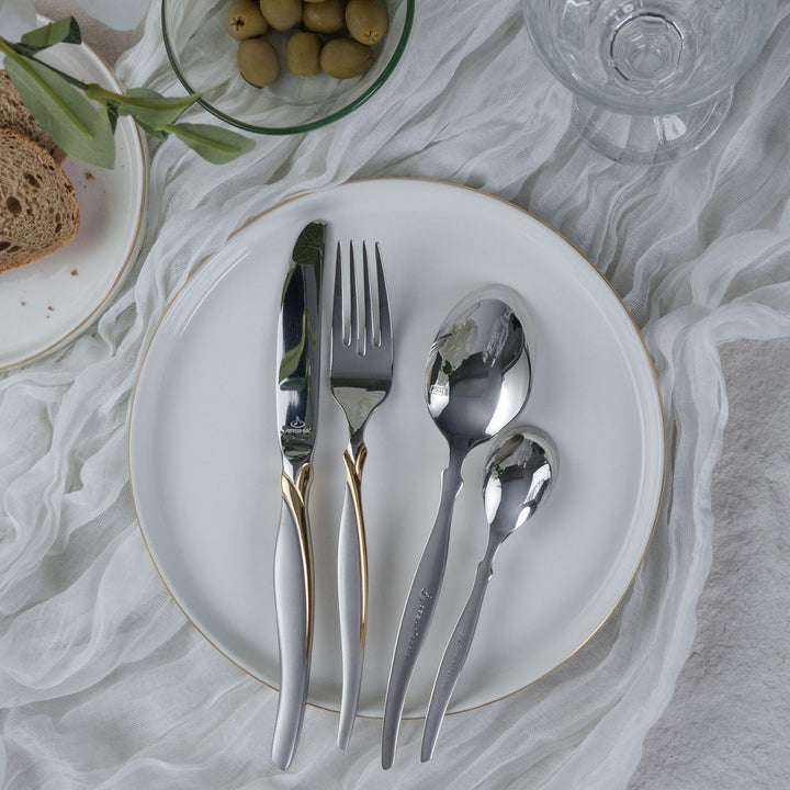 Arshia Stainless Steel Cutlery Set 95pcs Gold & Silver
