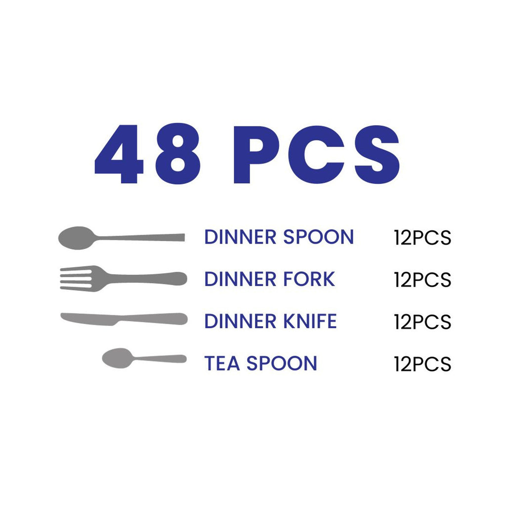 Arshia Matte Silver 48Pcs Cutlery Set TM1401M