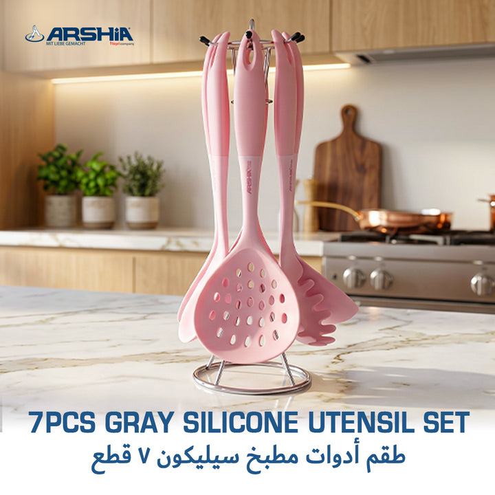 Arshia Silicon Utensil Set Pink UL135 7pcs