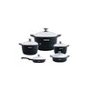 Arshia Premium 10pcs Die Cast Cookware Set Black