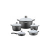 Arshia Premium 10pcs Die Cast Cookware Set Silver