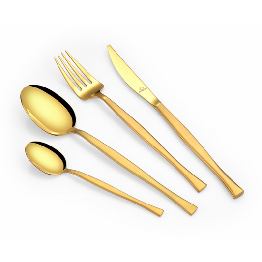 Arshia 86-Piece Gold Cutlery Set – Premium 18/10 Stainless Steel, Elegant & Durable Flatware Collection