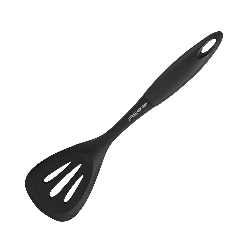 Arshia Silicone Utensil - Slotted Turner (Black)