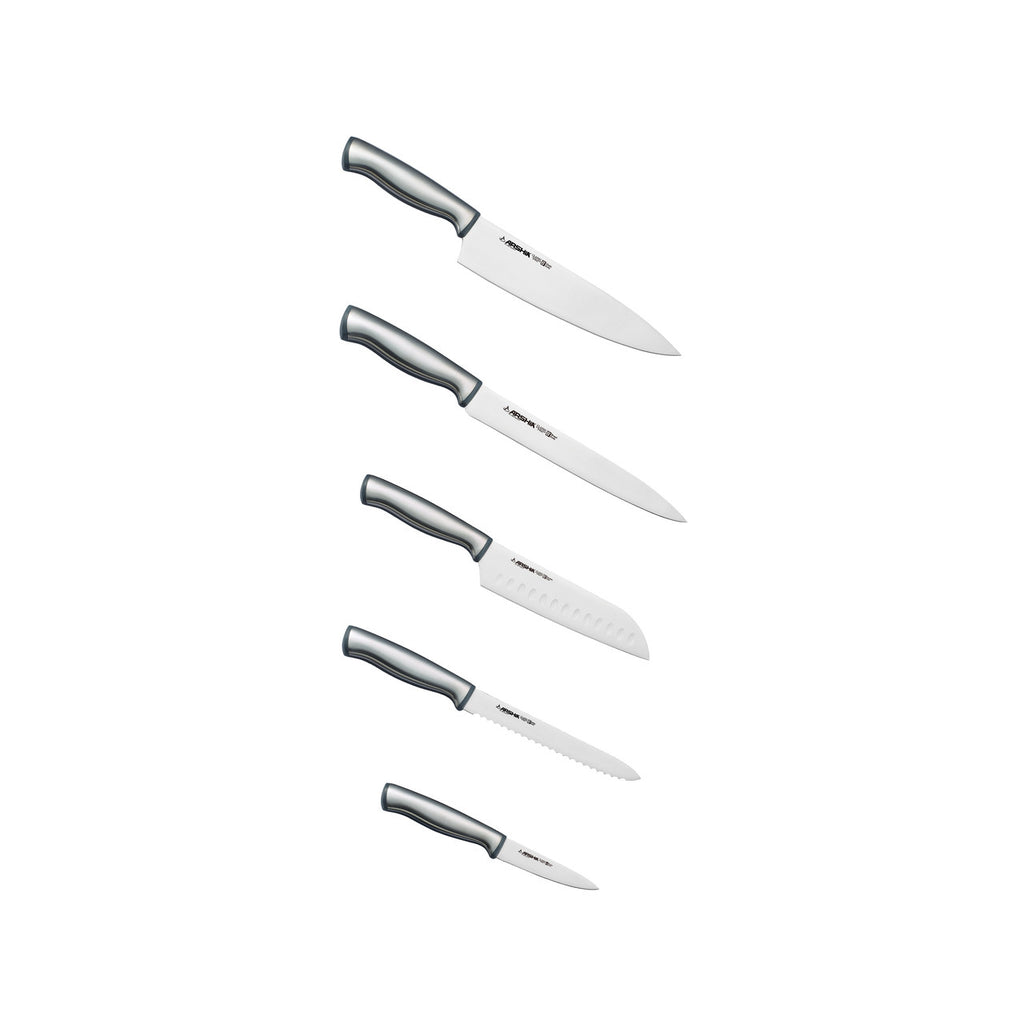 Arshia 11-piece Steel Knife Set with Cutting Board and Knife Stand