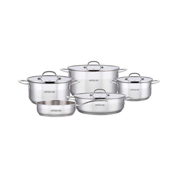 Arshia Cookwares Set Stainless Steel 9-piece Stainless Steel Cookware Set Premium Quality