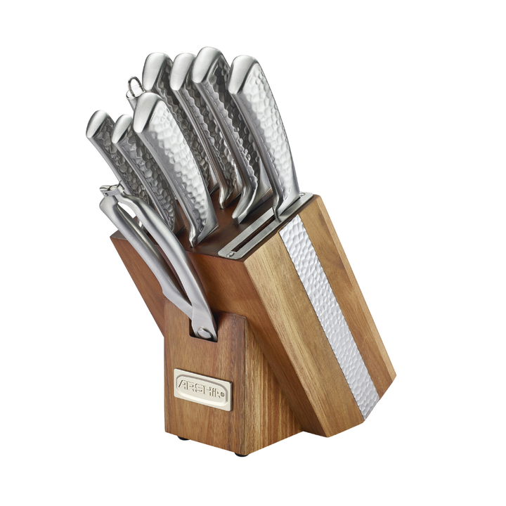 Arshia 10-Piece Stainless Steel Knife Set with Wooden Block