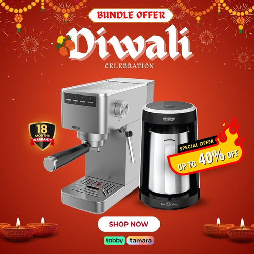 Arshia Espresso Machine + Turkish Coffee Maker Bundle