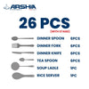 Arshia 26-piece Gold Sunblast Cutlery Set