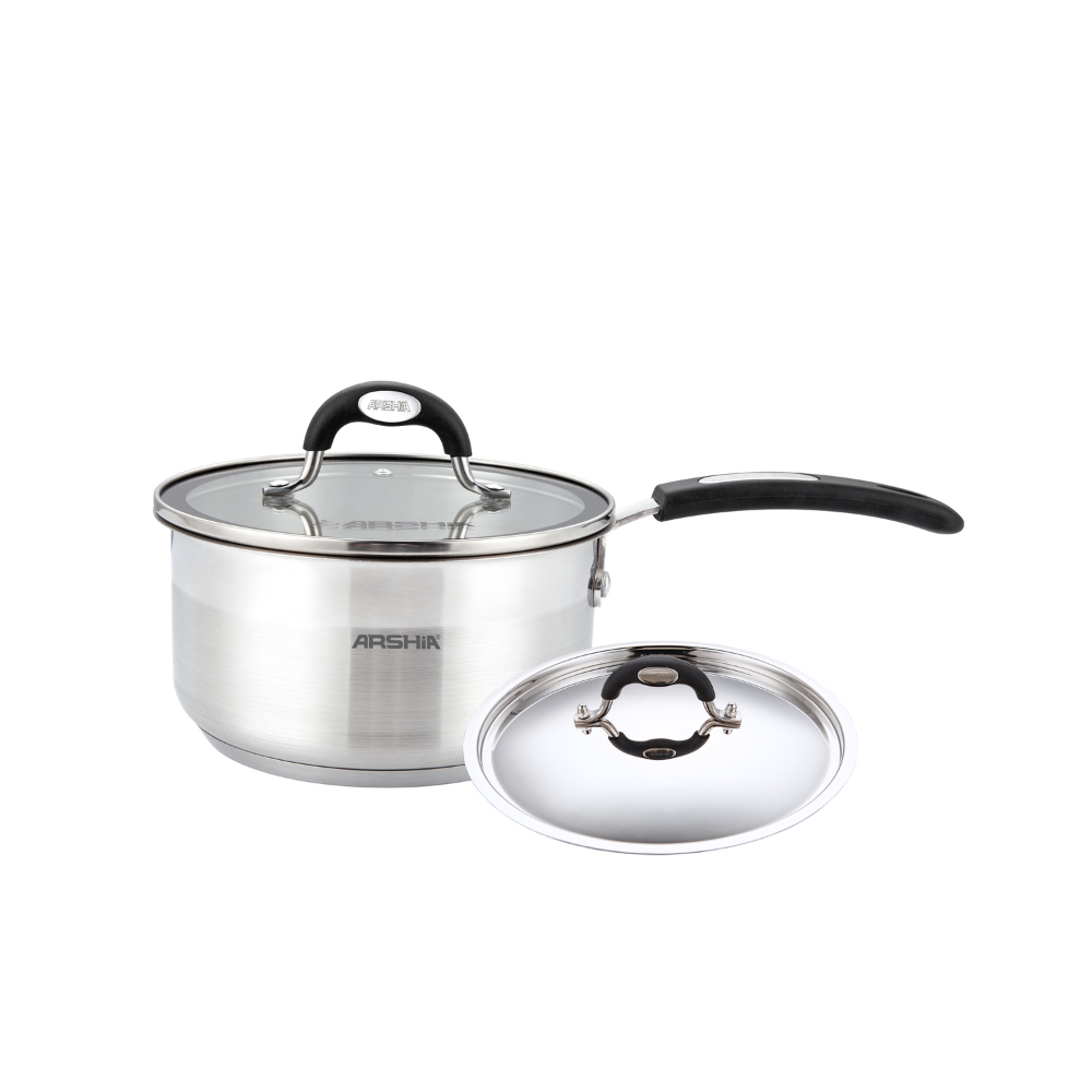Arshia 18cm Stainless Steel Milk Pan with 2 lids