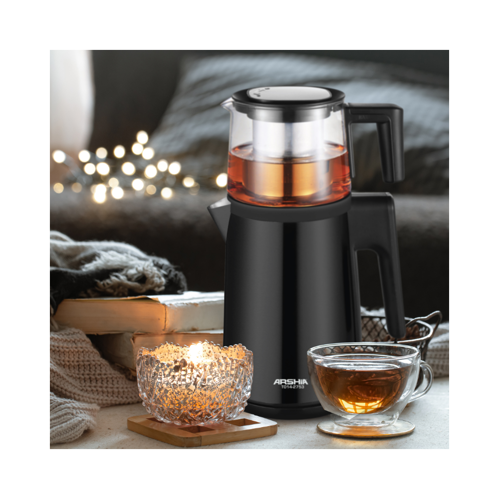 Ss Tea Maker ARSHIA STAINLESS STEEL TEA MAKER (BLACK) – Dari Home