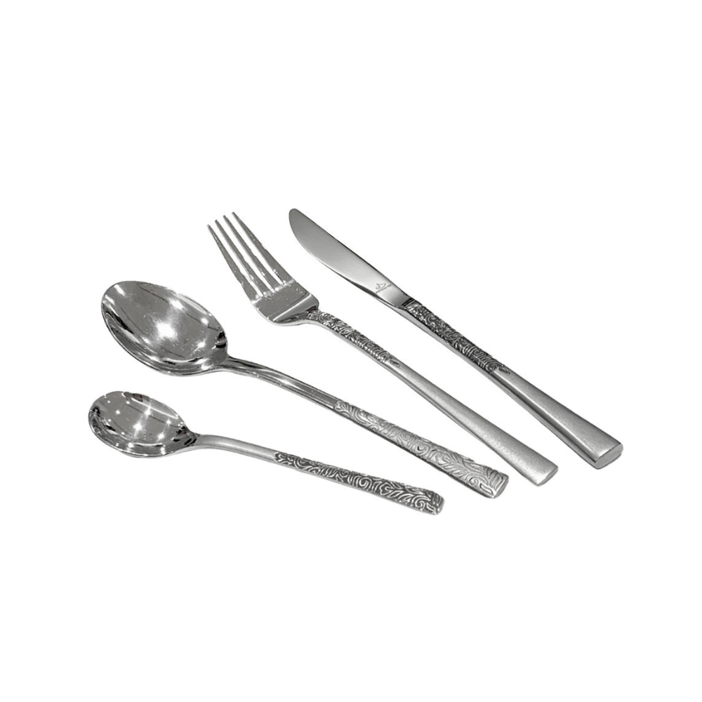 Arshia Stainless Steel Cutlery Sets 50pcs Silver Matte