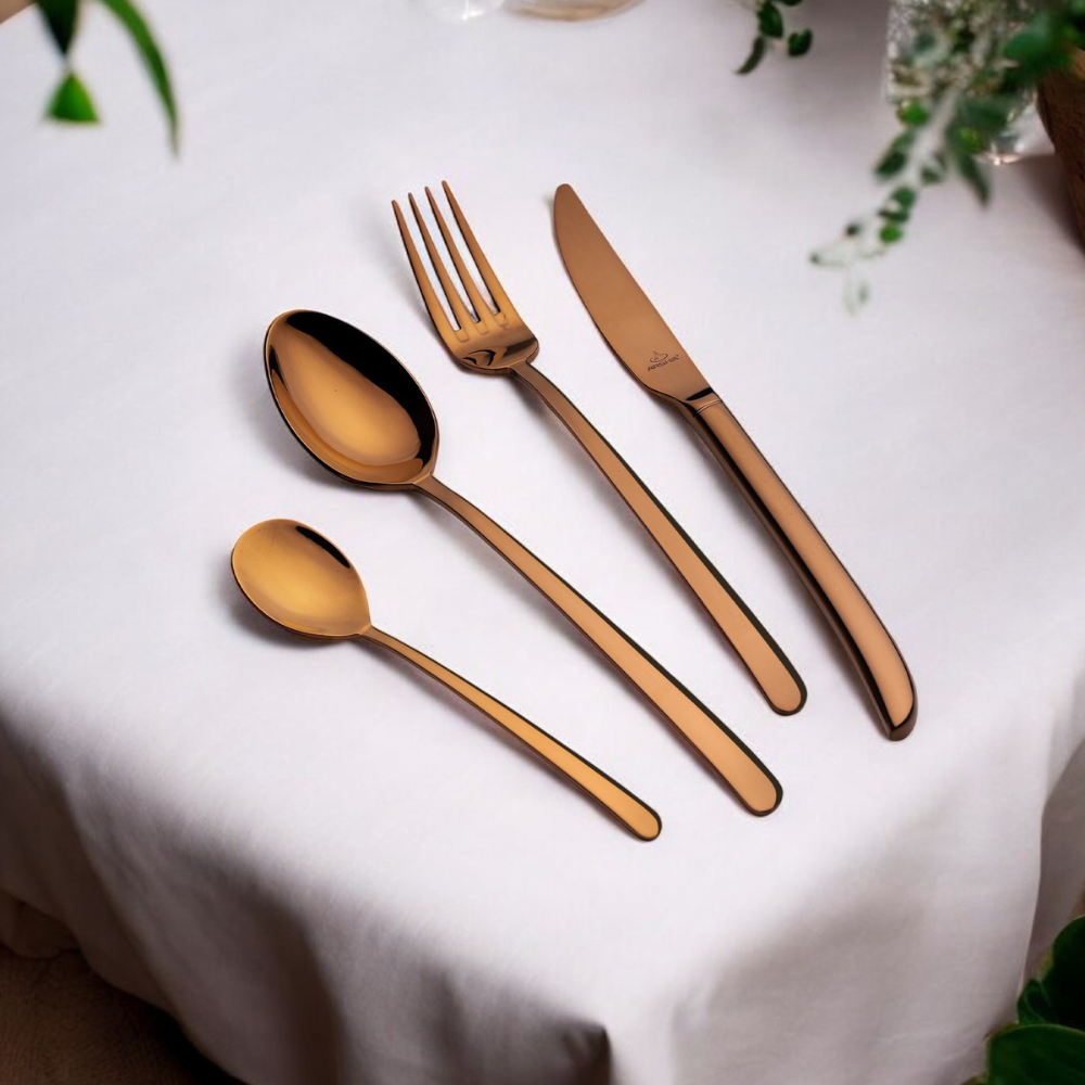 Arshia Stainless Steel Cutlery Set 86pc Rose Gold