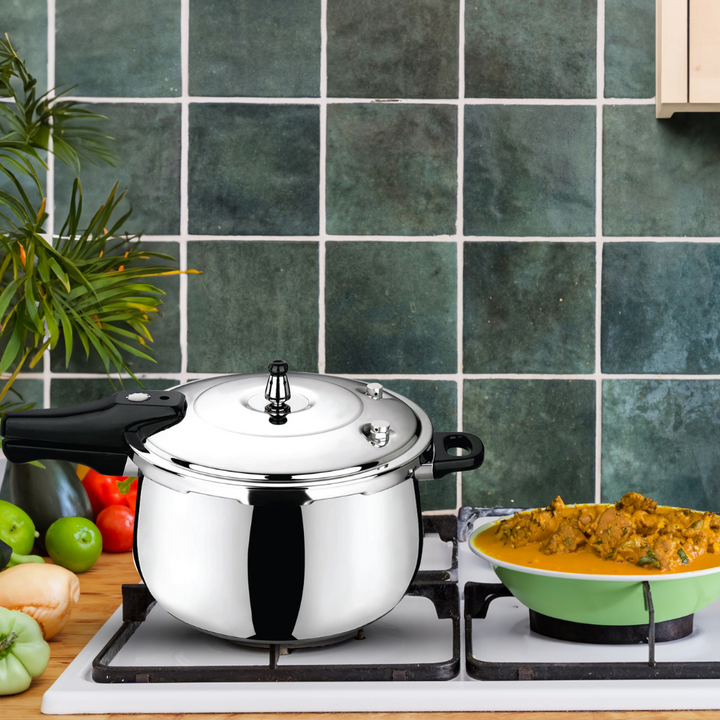 Arshia Premium Stainless Steel Pressure Cooker – 30cm, 18/8 Steel, Induction Base