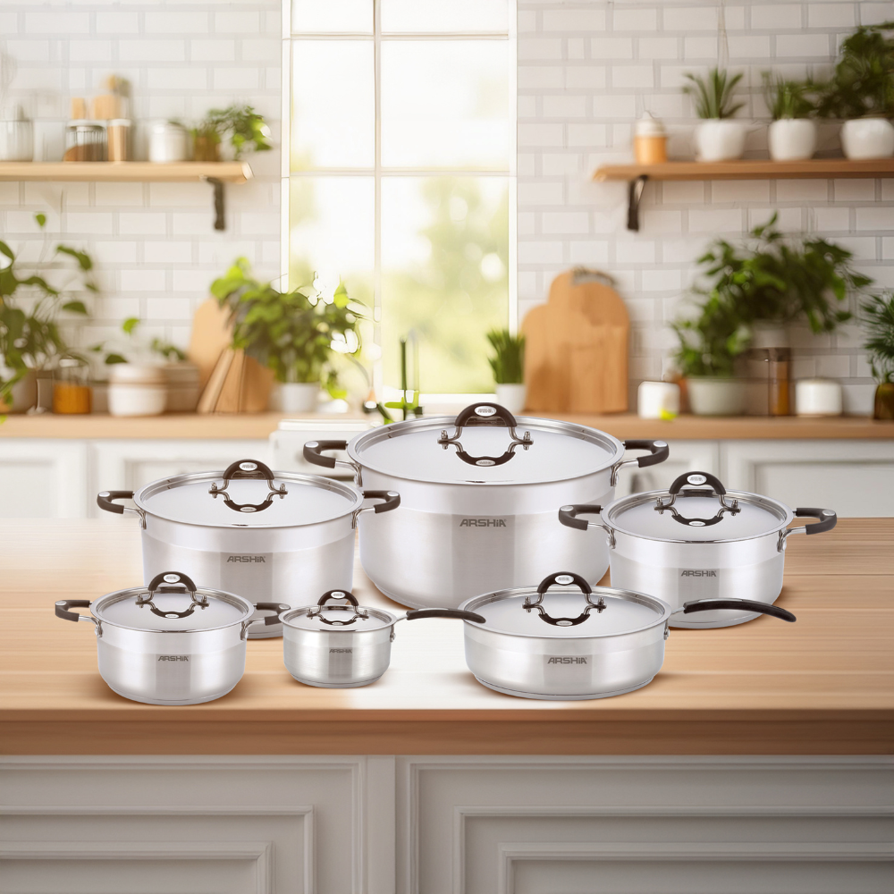 ARSHIA Stainless Steel Cookware Set 12pcs SS478