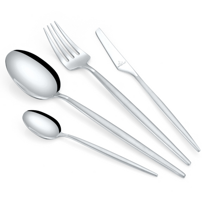 Arshia 95 pcs Silver Matte Cutlery Set