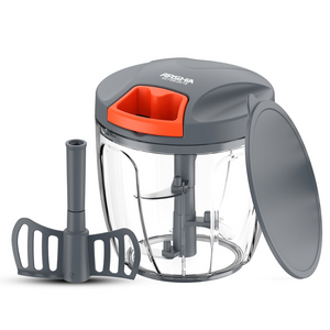 ARSHIA Manual Chopper – 900ml Capacity with Stainless Steel Blades & Mixing Paddle