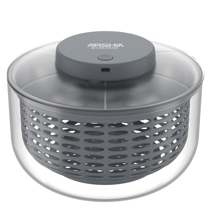 ARSHIA Rechargeable Salad Spinner – 6L Cordless Vegetable Dryer with One-Click Operation