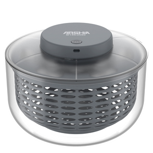 ARSHIA Rechargeable Salad Spinner – 6L Cordless Vegetable Dryer with One-Click Operation