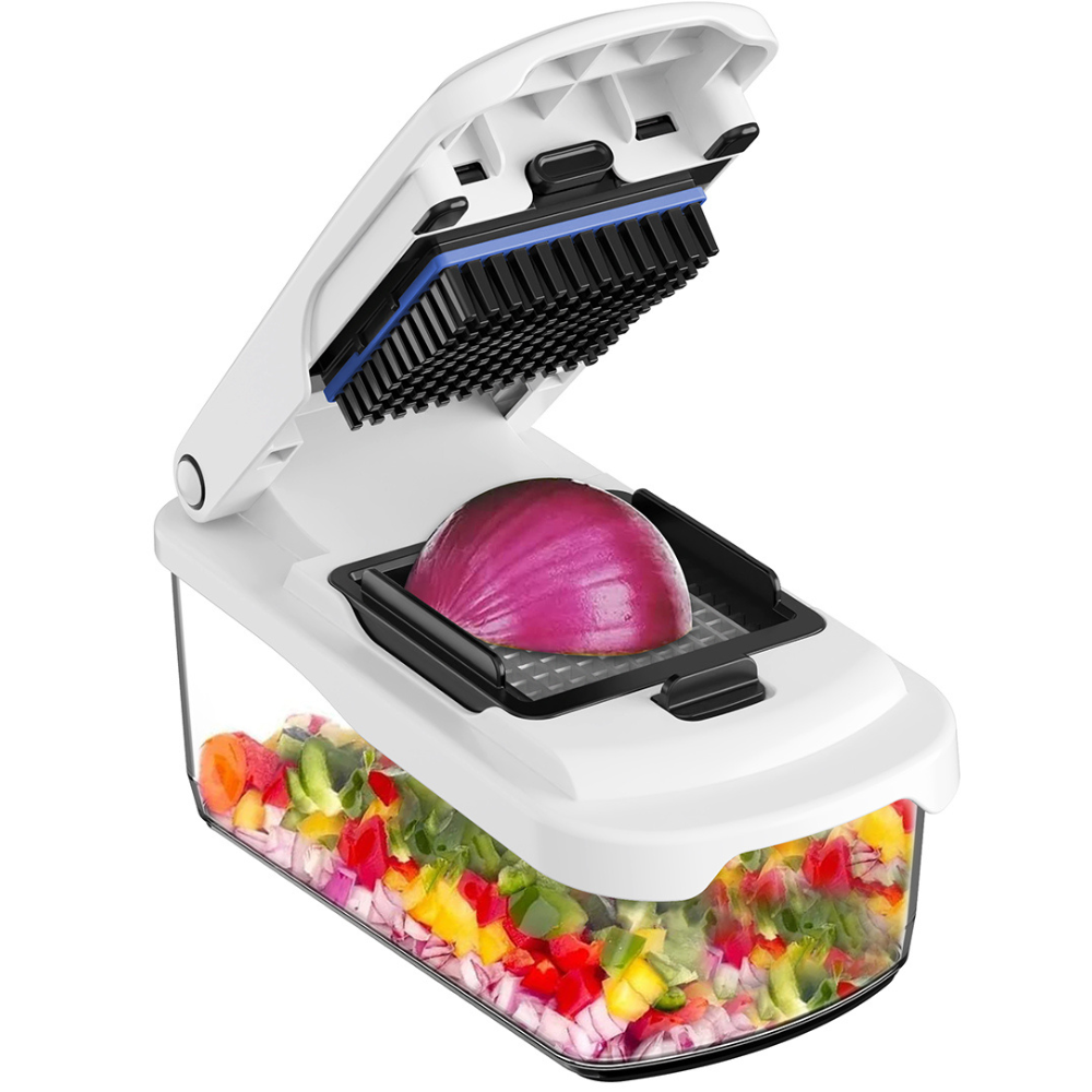 ARSHIA 8‑in‑1 Vegetable Slicer – Multi-Blade Chopper with 1.8L Container & Safety Features