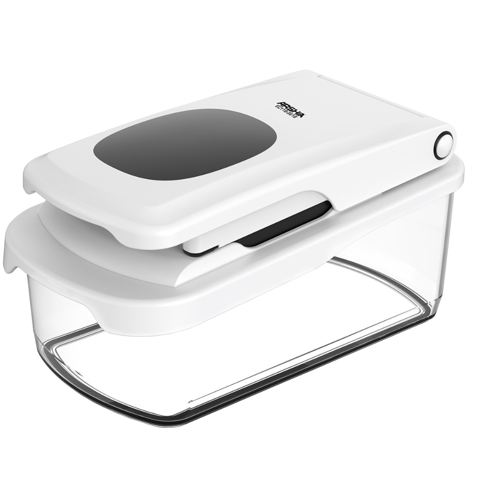 ARSHIA 8‑in‑1 Vegetable Slicer – Multi-Blade Chopper with 1.8L Container & Safety Features