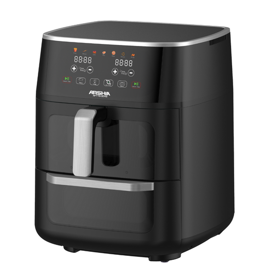 Arshia Dual X Cyclone Air Fryer – 11L Extra Capacity, 1850W Power, Sync Finish Function, Visible Window