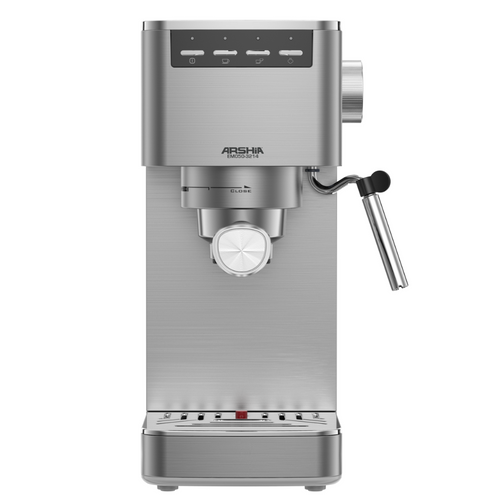 Arshia Espresso Machine EM050 Arshia Espresso Machine EM050 – 20 Bar Pressure, 1100W Power, 1.5L Water Tank, Dual Filter System
