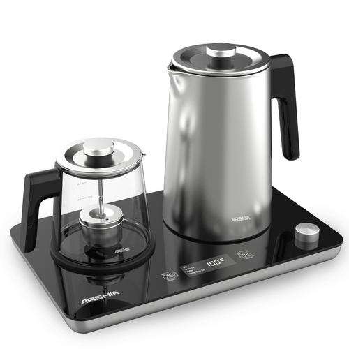 ARSHIA 2-in-1 Tea Maker & Kettle T050 – 1.7 L Kettle, 1 L Tea Pot, 800 W, Auto Shut-Off