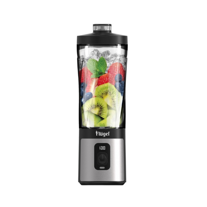Flügel Portable Blender 600ML – Rechargeable USB-C, Ice Crusher, 6 Blades, Leak-Proof, BPA-Free, 16500 RPM Motor – Black
