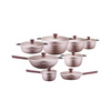 ARSHIA 16pcs Pink Diamond Cookware Set