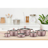 Arshia Die-Casted Aluminium  Pink Diamond Cookware  12pcs CO110-2969