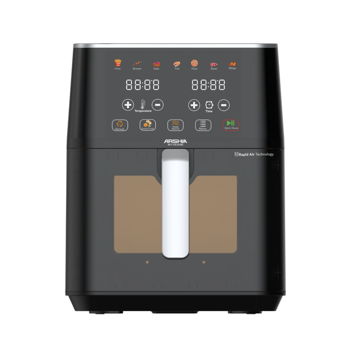 Arshia Cyclone Air Fryer 7.5L with Visible Window – Oil-Free Rapid Air Cooking
