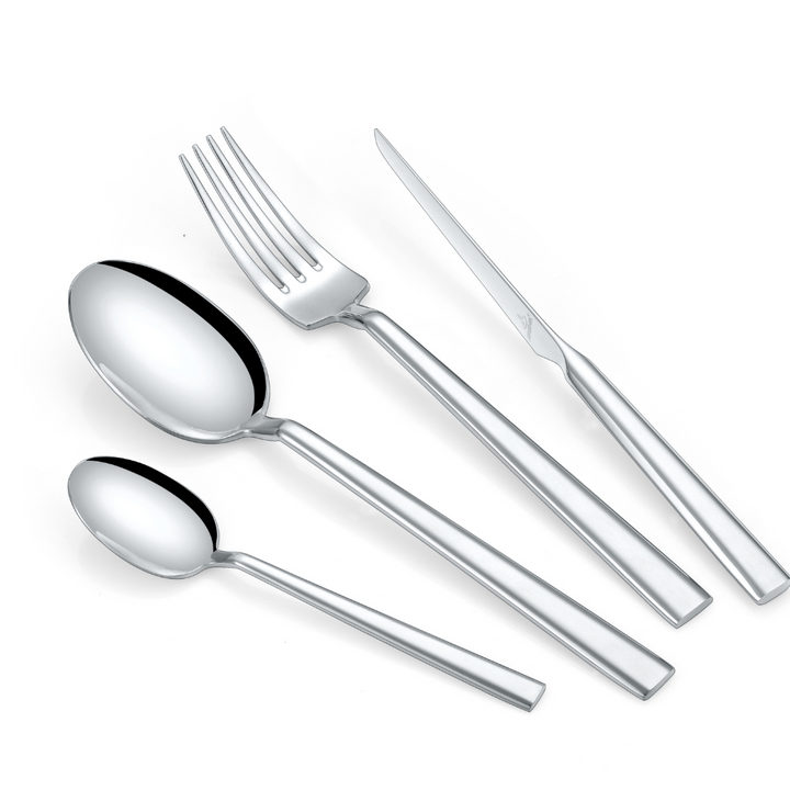 Arshia TM339S Shiny Silver 95-Piece Cutlery Set – Premium 18/10 Stainless Steel with Ergonomic Handles & Shiny Finish