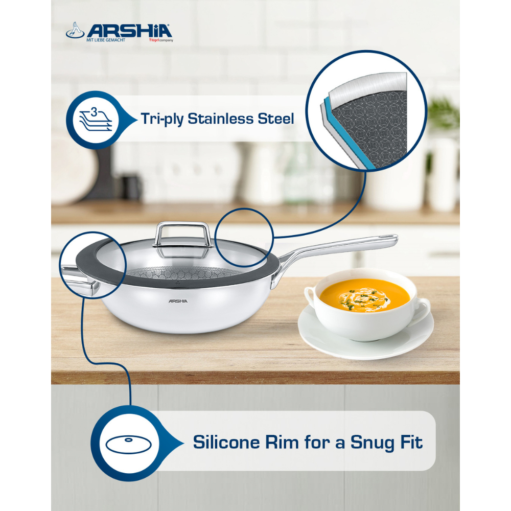 Arshia Stainless Steel Cookware set 10pcs Nonstick SS050-2990