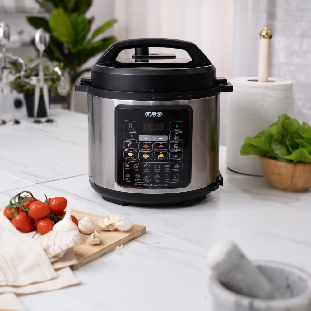 Arshia Digital Pressure Express Cooker 6L – Multi-Function Smart Cooking with Safety Lock & Non-Stick Bowl