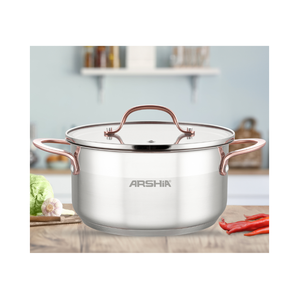 Arshia stainless steel casserole with 2Lid 32cm