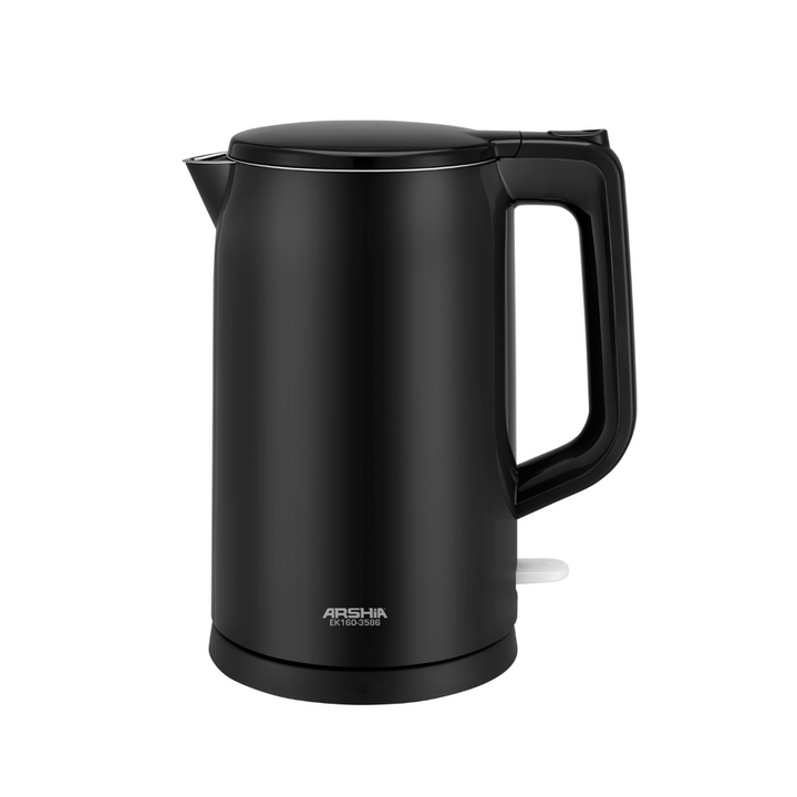 Arshia Electric Kettle 1.7L – 1800W Fast Boiling, Safe & Stylish – Black