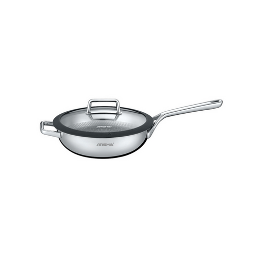 ARSHIA Stainless Steel Wokpan with Lid 26cm