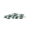 ARSHIA 16-Piece Green Diamond Cookware Set