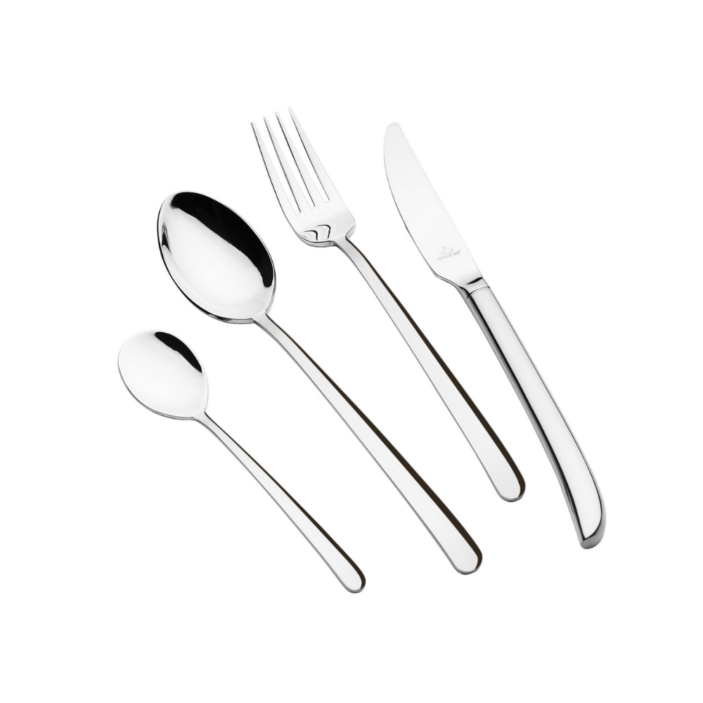 Arshia Stainless Steel Cutlery Set 86pc Silver Mirror