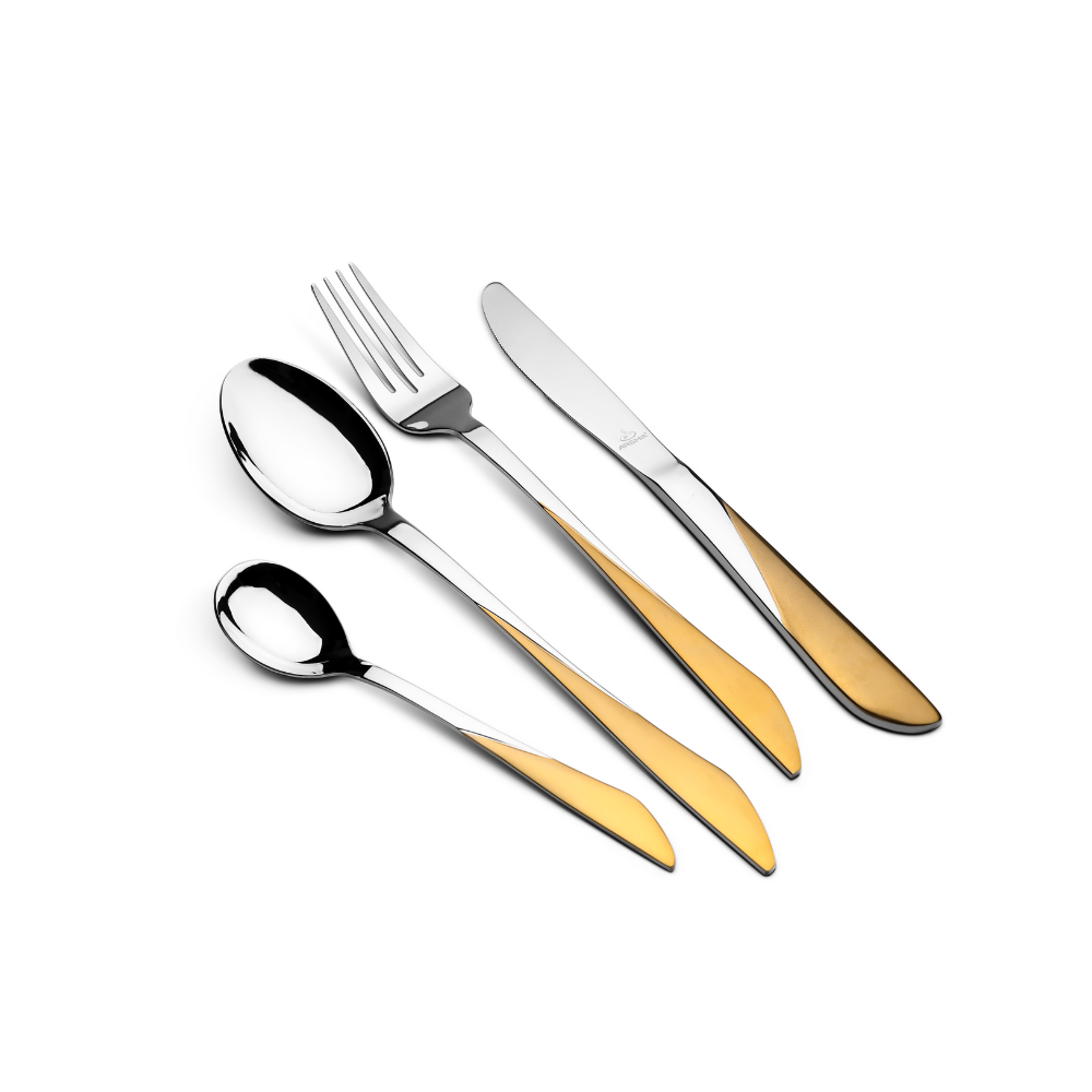 Arshia Stainless Steel Cutlery Set 86pcs Silver & Gold